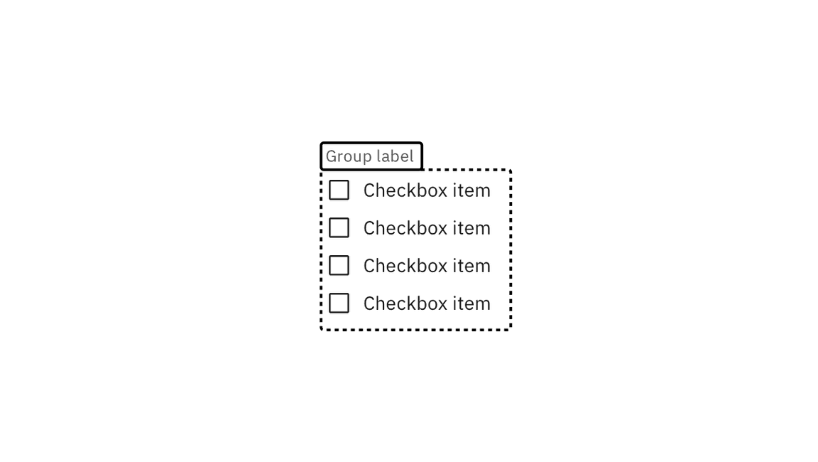 checkbox items with group label